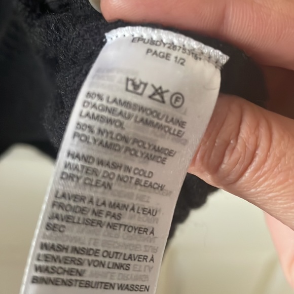 Black sweater mens v neck lambswool - Picture 5 of 7